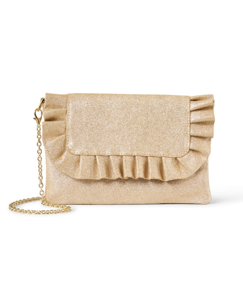Riwana Luxury Gold-Colored Leather Clutch Bag
