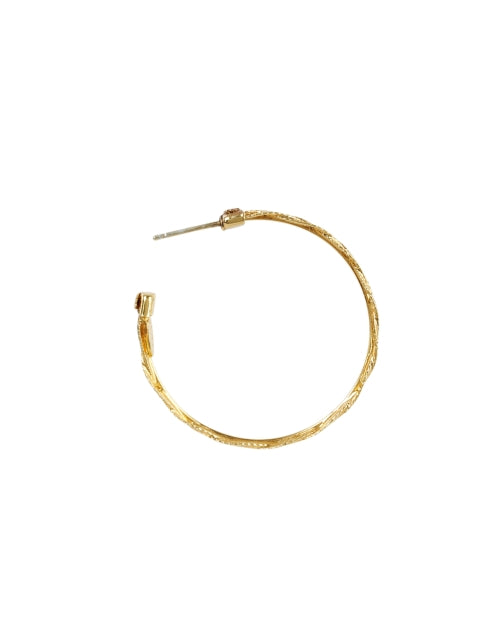 Stylish Gold-Tone Braided Open-Frame Hoop Earrings for Daily Wear