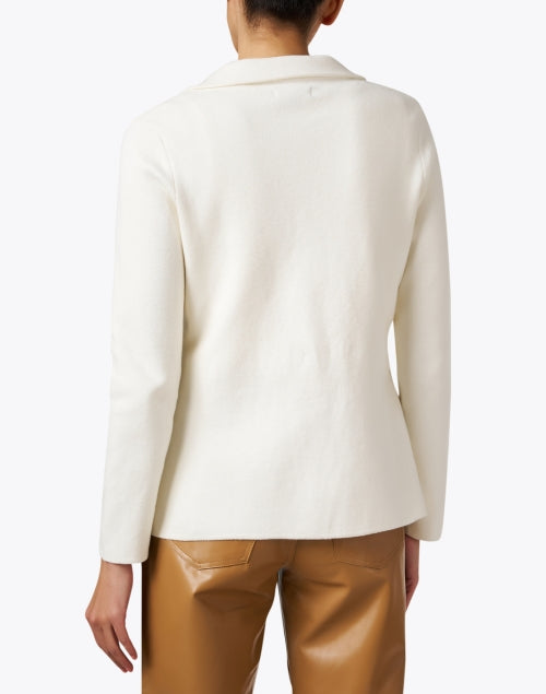 Stylish Milly White Cotton Cashmere Blend Knit Women's Blazer