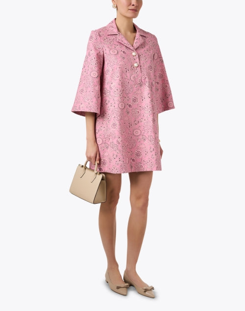 Ross Feminine Pink Floral Print Mini Dress for Women
