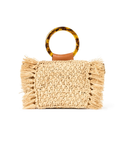 Laggo Capri Style Tan Raffia Circle Top Handle Fashion Handbag