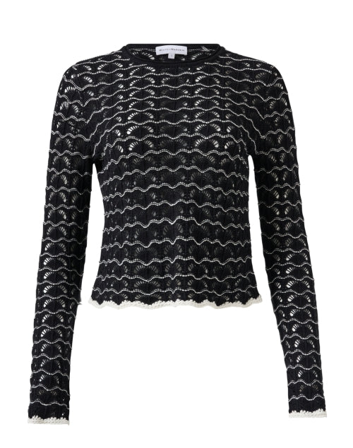 Stylish Black and White Hand - knitted Women's Sweater for Various Occasions