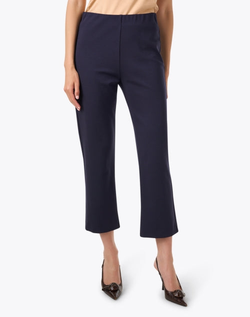 Navy Stretch Ponte Women's Ankle Length Pull - On Trousers