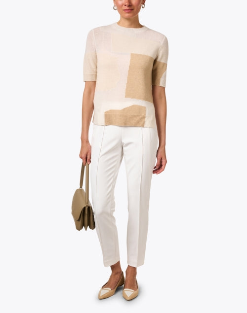 Lafayette 148 New York's Gramercy Slim - Fit White Stretch Pintuck Trousers for Both Business and Pleasure