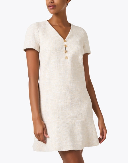 Elegant Ecru Tweed Chad Dress for Timeless Femininity