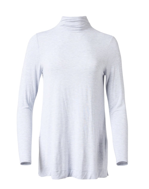 Grey Women's Knit Scrunch Neck Long - Sleeve Top for Layering