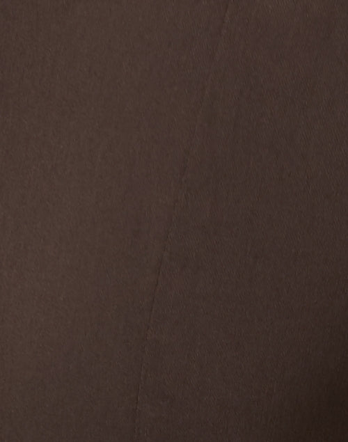 USA-Made Chocolate Brown Stretch Pull-On Slim Ankle Control Pants