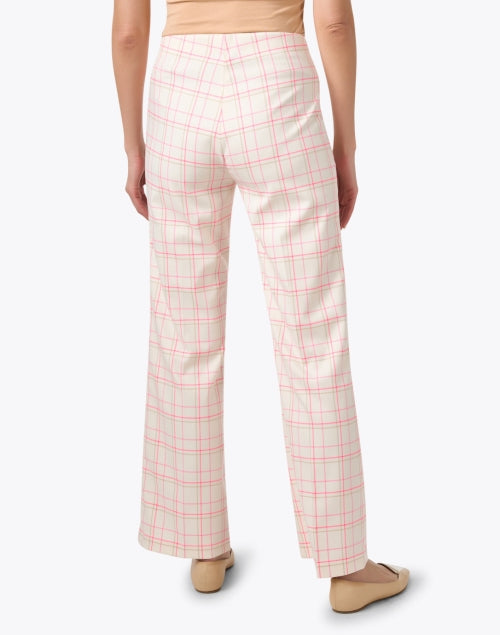 Jules Pink Checked Knit Pull-On Wide-Leg Trousers