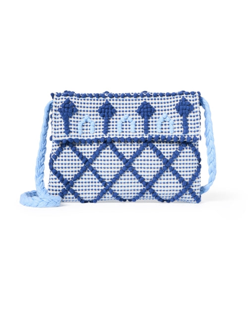 Stylish Grazia Hand - Woven Blue Crossbody Clutch Bag
