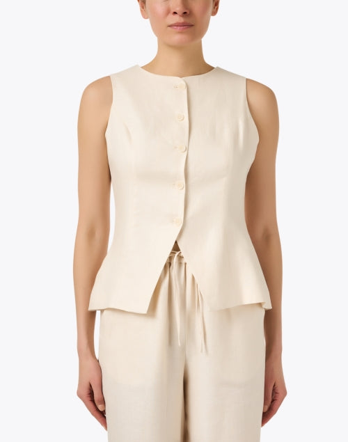 Stylish Beige Linen Chloe Vest Top for a Modern Look