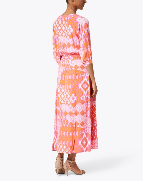 Kelsey Women's Flamingo Pink Printed Shirt Dress for Coastal Getaways