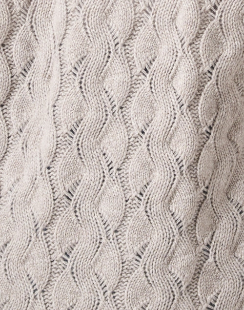 TSE Cashmere Stone-Colored Cable Knit Cardigan Sweater for Seasonal Styling