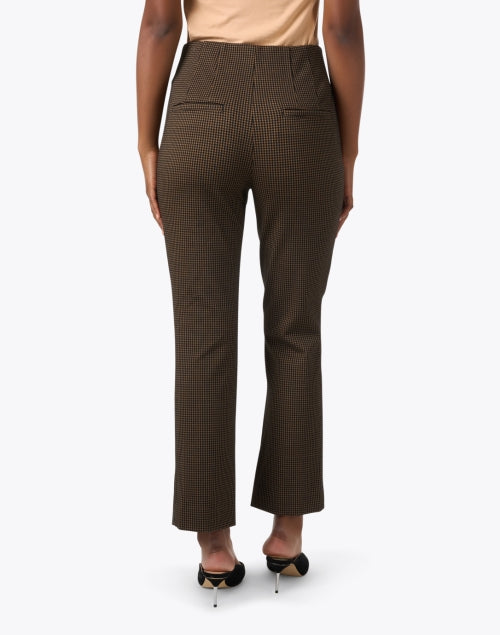Veronica Beard Kean Ankle-Length Brown and Black Checked High-Rise Pants