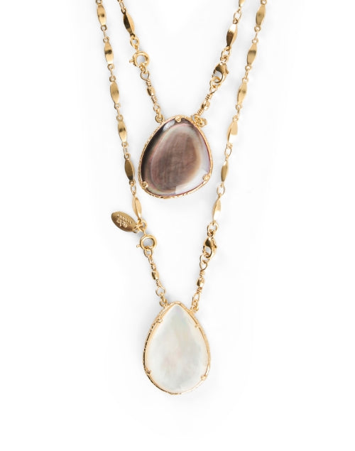 Mother of Pearl Stone Scapulaire Style Everyday Necklace