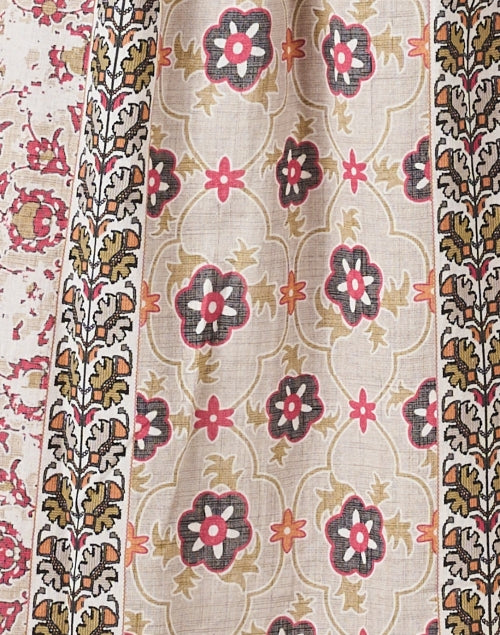 Stylish Naama Pink Cotton Floral Print Midi Dress