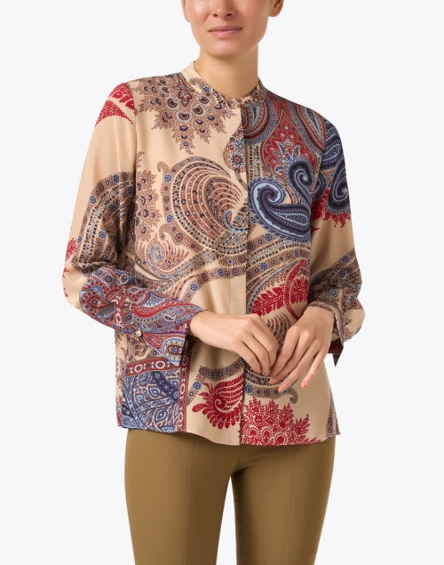 Kobi Halperin's Luxurious Bronson Silk Multi Paisley Print Women's Blouse