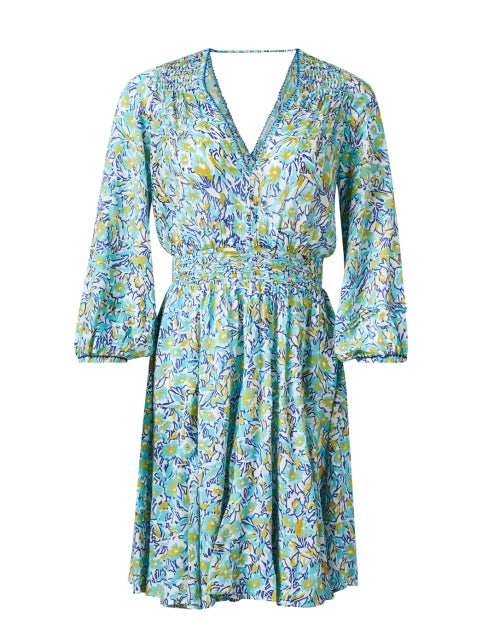 Stunning Turquoise Floral Print Anabelle Dress for Daytime