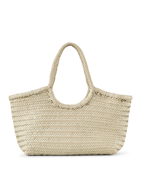Exquisite Handwoven Nantucket White Leather Shoulder Bag