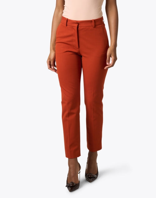 Coleman Orange Stretch Gabardine Slim - Leg Tailored Trousers