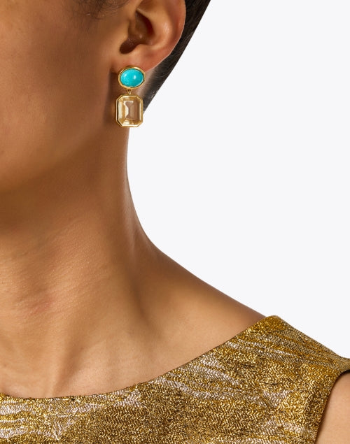 Mini Luxurious Multi - Gemstone Drop Earrings for Women