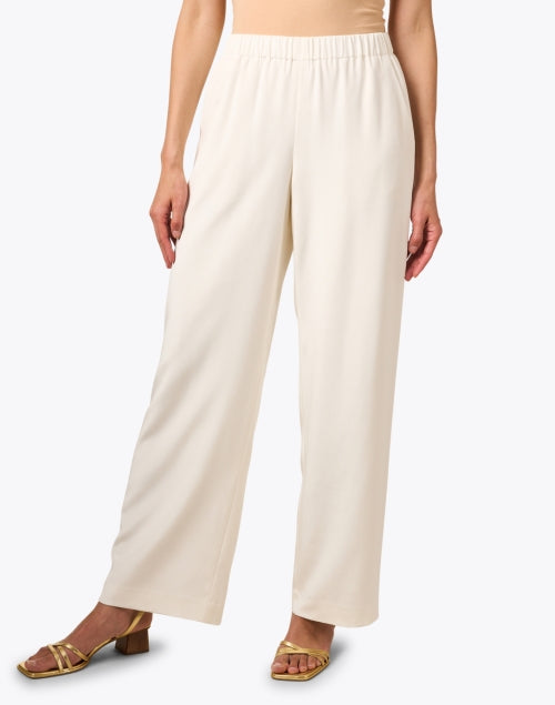 Elegant Perry White Elastic Dress Pants for Women