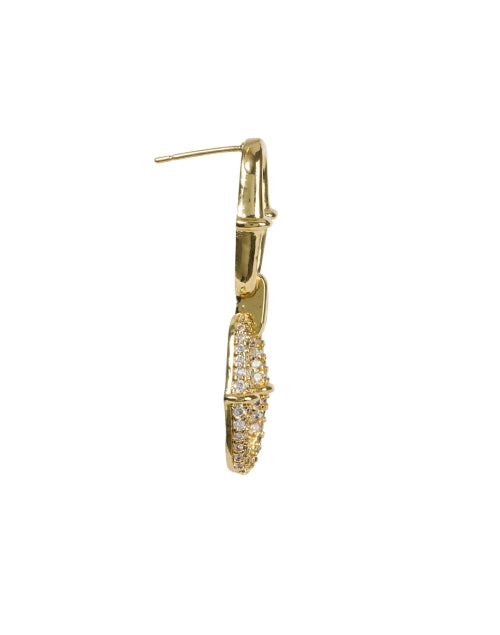 Exquisite Gold Pave Link Style Drop Earrings for Fashionable Wear