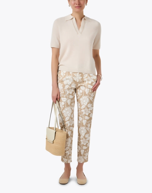 MAC Jeans Seasonal Tapered Slim Leg Chino Pants with Tonal Floral Print