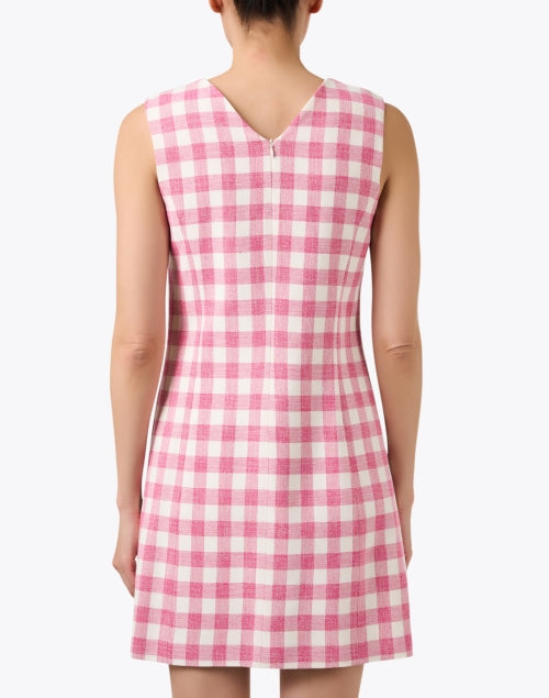 Russell Feminine Pink and White Checked Casual Dress for Daytime Events