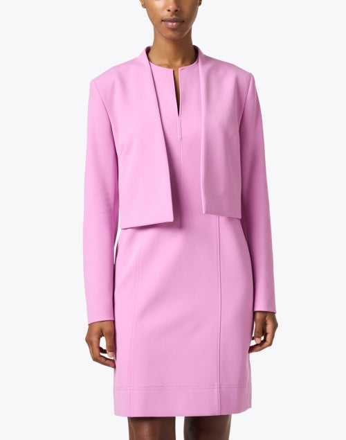 Stylish Jibelara Pink Cropped Open Front Blazer Jacket for a Polished Look