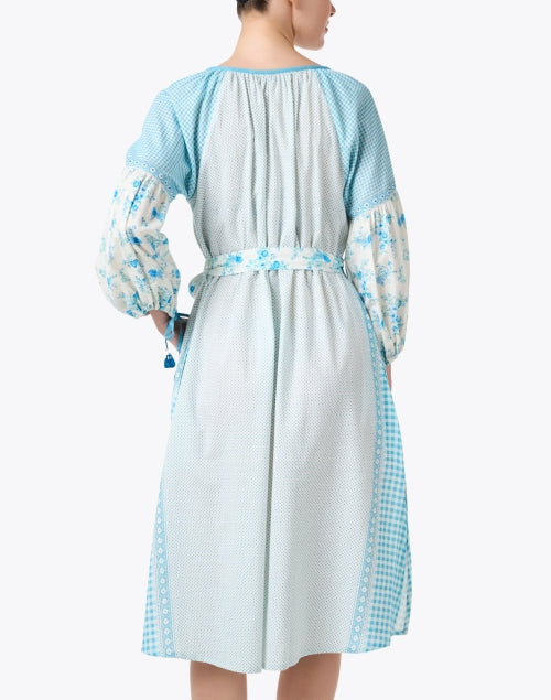 Stunning Avah Blue Multi - Patterned Cotton Dress