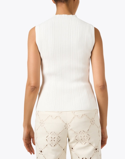Veronica Beard Nellie Ivory Sleeveless Mock Neck Knit Women's Top