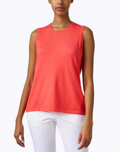 J'Envie Coral Semi - Relaxed Sleeveless Crew Neck Top