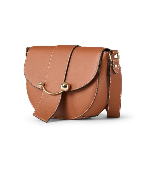 Stylish Crescent-Shaped Tan Leather Crossbody Handbag for Everyday Use