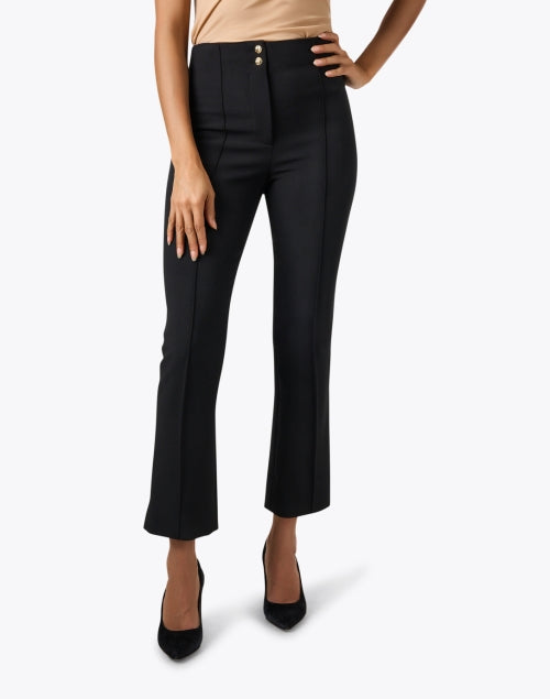 Veronica Beard Kean Ankle-Length Flare Leg Black Crop Trousers
