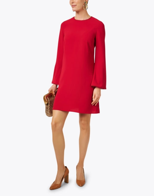 Elegant Raja Red Feminine Shift Dress for Women