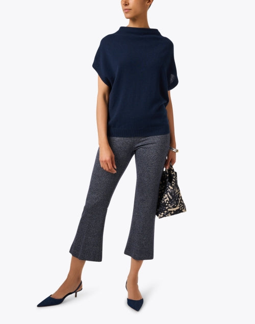Leo's Modern Grey Tweed Cropped Flare Stretch Pants