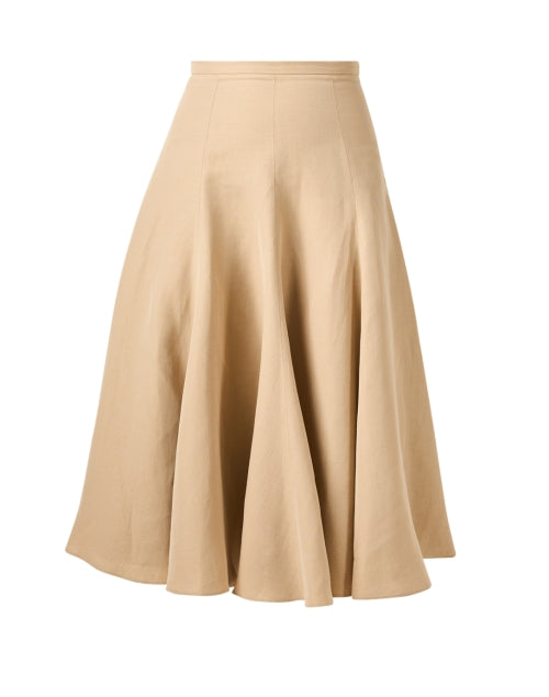 Fabiana Filippi's Elegant Beige Linen Blend Pleated Midi Skirt