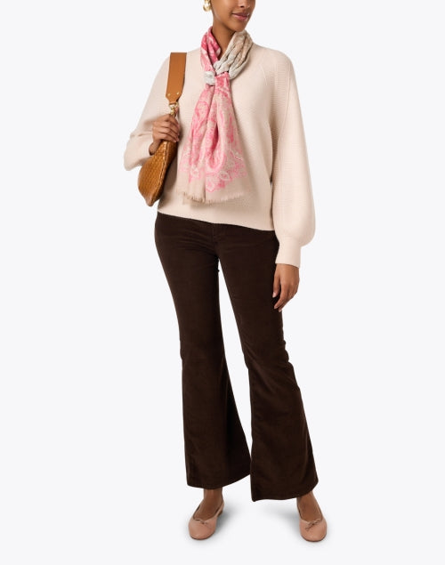 Gorgeous Pearl Pink Wool and Cashmere Blend Women's Sweater for All Seasons