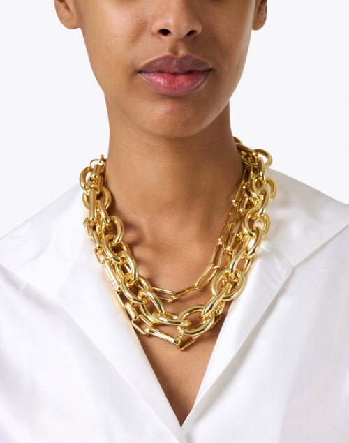 Gorgeous Polished Gold Chain Link Layering Necklace
