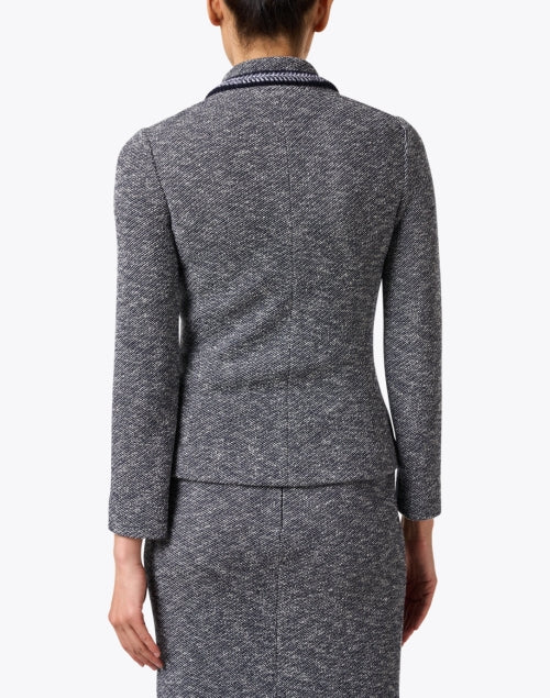 Stylish Navy Boucle Women's Lavinia Jacket by Amina Rubinacci
