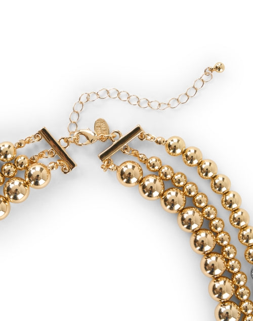 Stunning Gold Three-Strand Beaded Necklace for Fashion Elevation