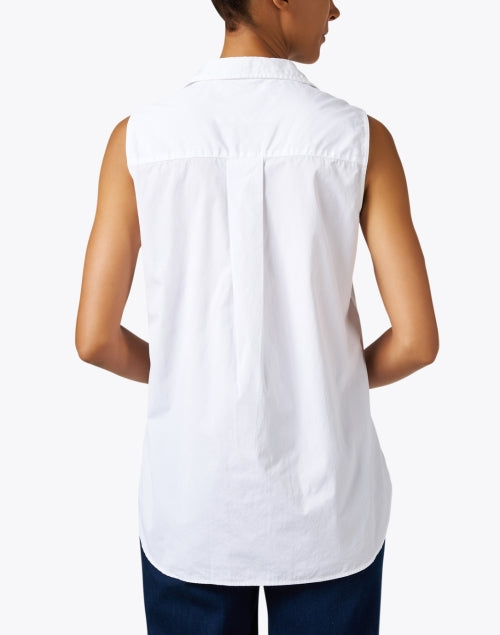 Fiona Ladies' Sleeveless White Cotton Shirt for Warm Days