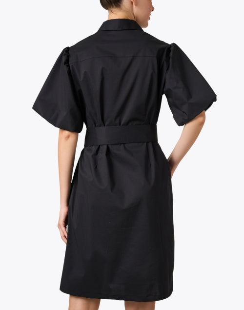 Stylish Angelina Black Cotton Blend Shirt Dress