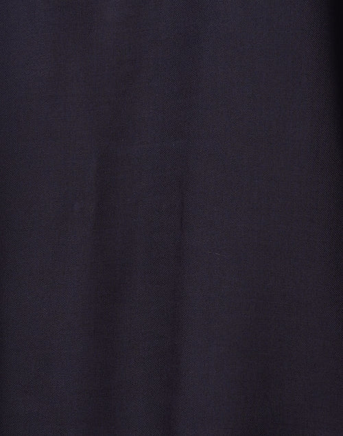 Stylish Navy Gold - Chain Split - Neck Blouse