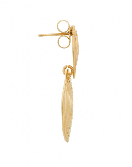 Exquisite Small Gold Wave Swirl Circular Drop Earrings for Women