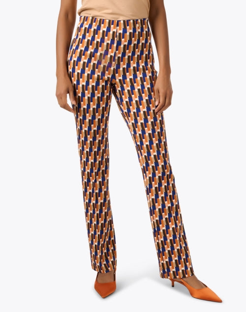 Marc Cain's Stylish Multi - Geometric Print Pull - On Pants in Trendy Hues