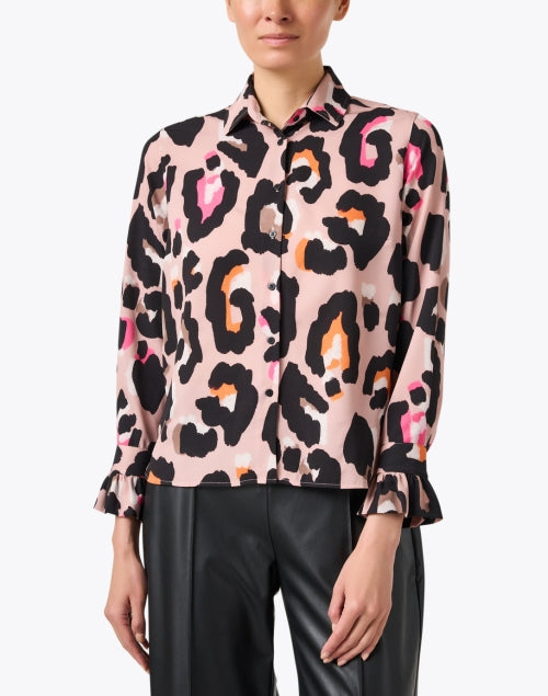 Vilagallo Women's Alba Leopard Print Button - Front Fashion Top