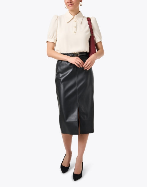 Esme Women's Fall Black Artificial Leather Mini Skirt for Fashionable Outfits