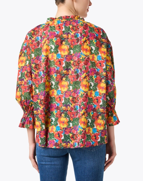 Rachel Cotton Blouse with Vibrant Multi - Floral Print