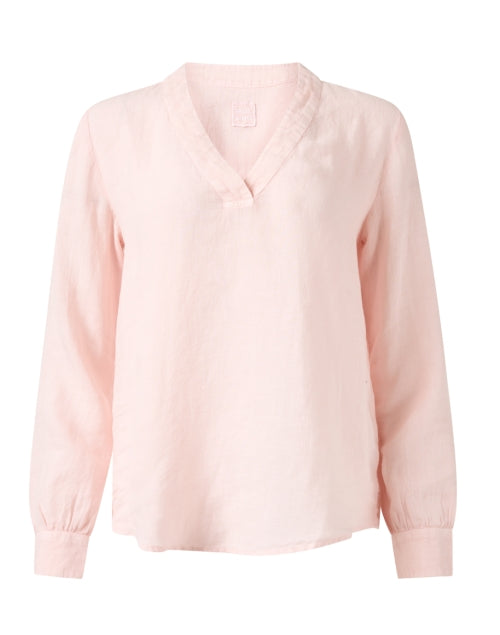 Cipria Delicate Pink Linen Women's Fashion Top